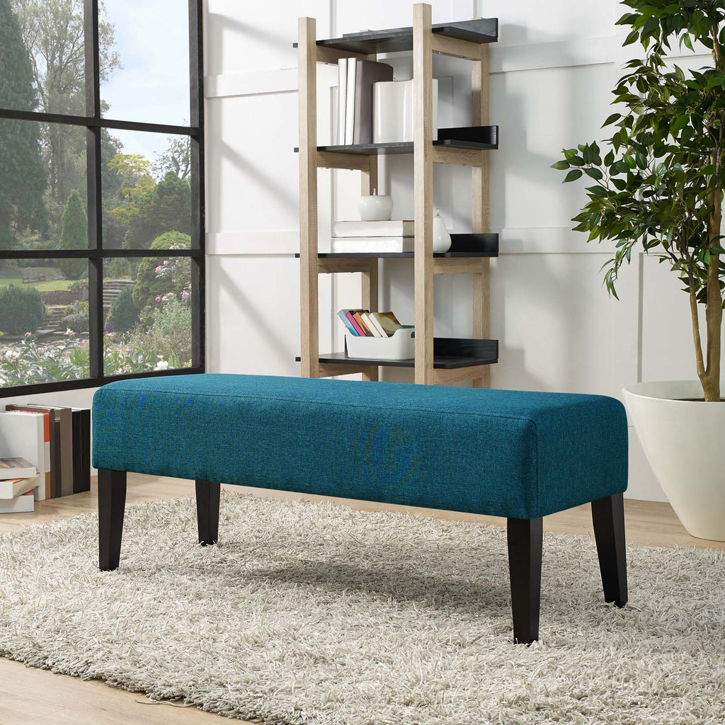 Connect Upholstered Fabric Bench in Teal