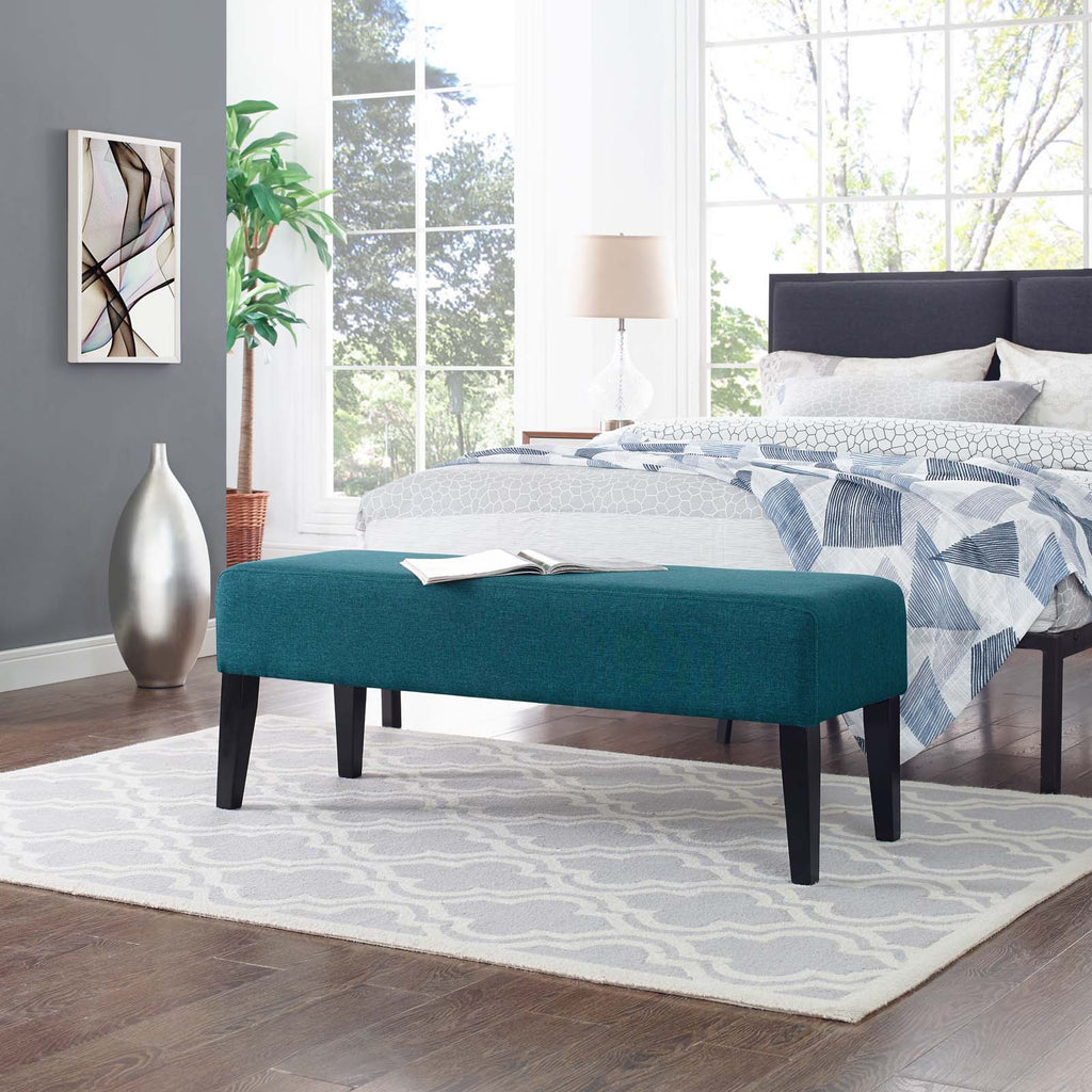 Connect Upholstered Fabric Bench in Teal