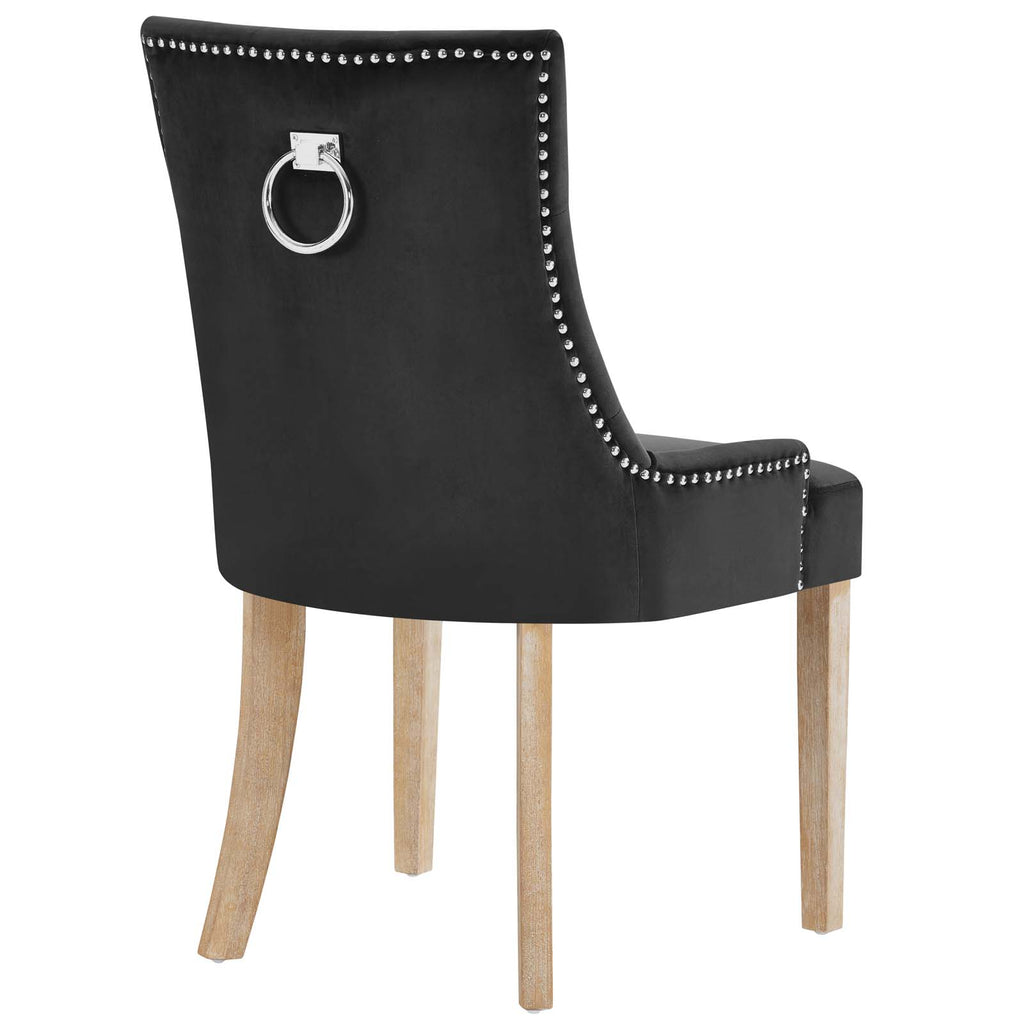 Pose Performance Velvet Dining Chair in Black