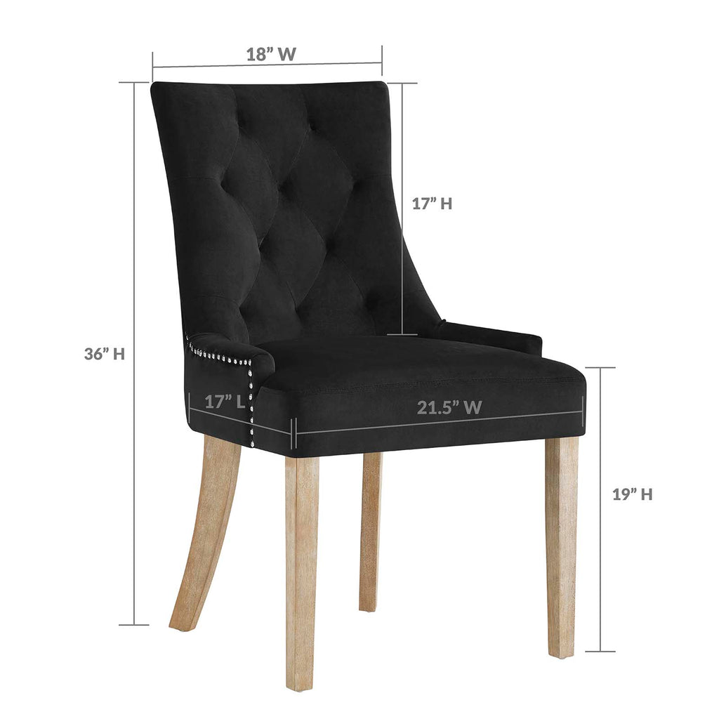 Pose Performance Velvet Dining Chair in Black