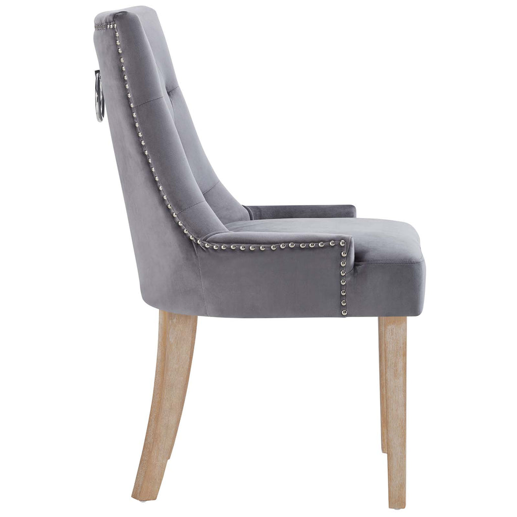 Pose Performance Velvet Dining Chair in Gray