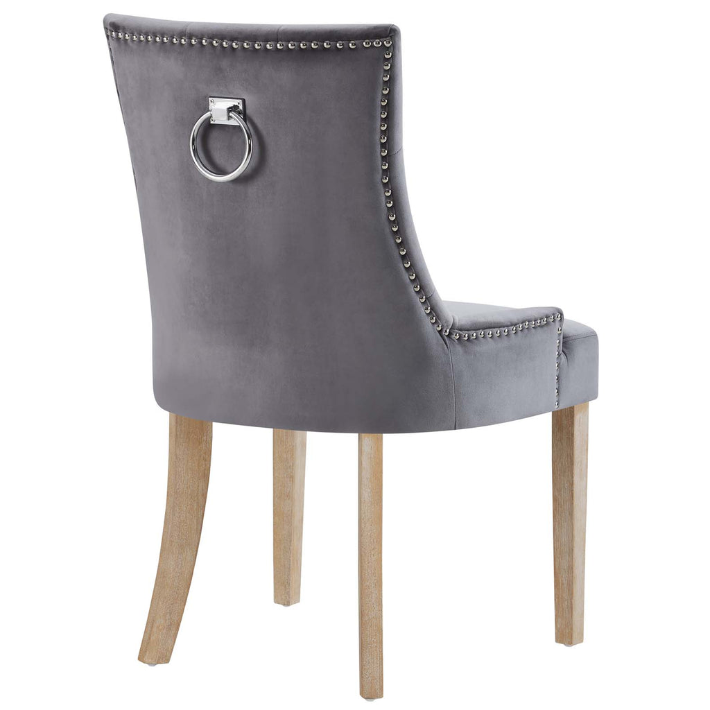 Pose Performance Velvet Dining Chair in Gray