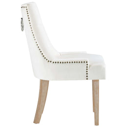 Pose Performance Velvet Dining Chair in Ivory