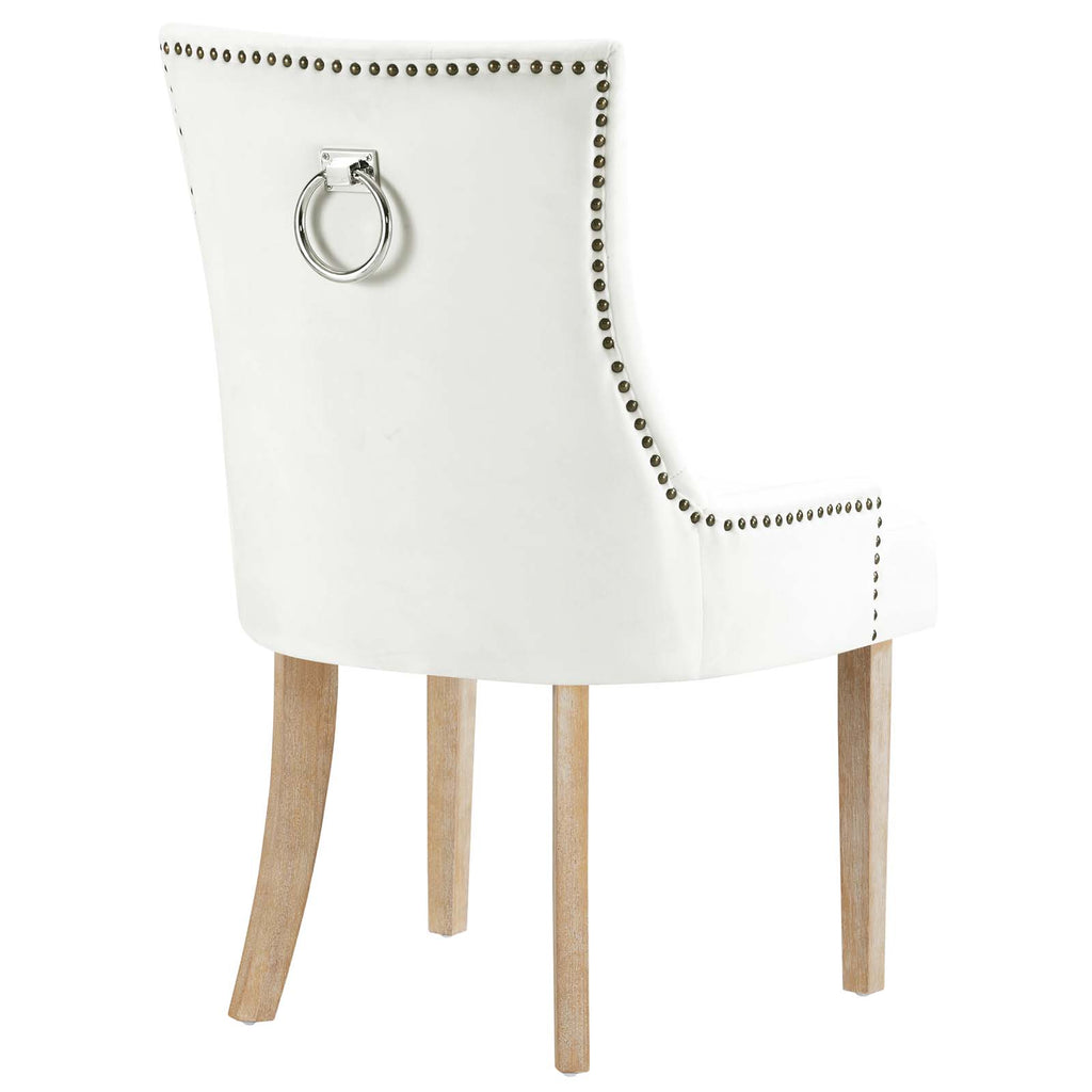 Pose Performance Velvet Dining Chair in Ivory