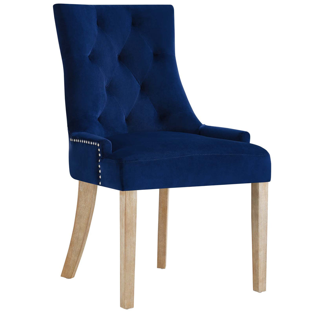 Pose Performance Velvet Dining Chair in Navy