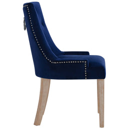 Pose Performance Velvet Dining Chair in Navy