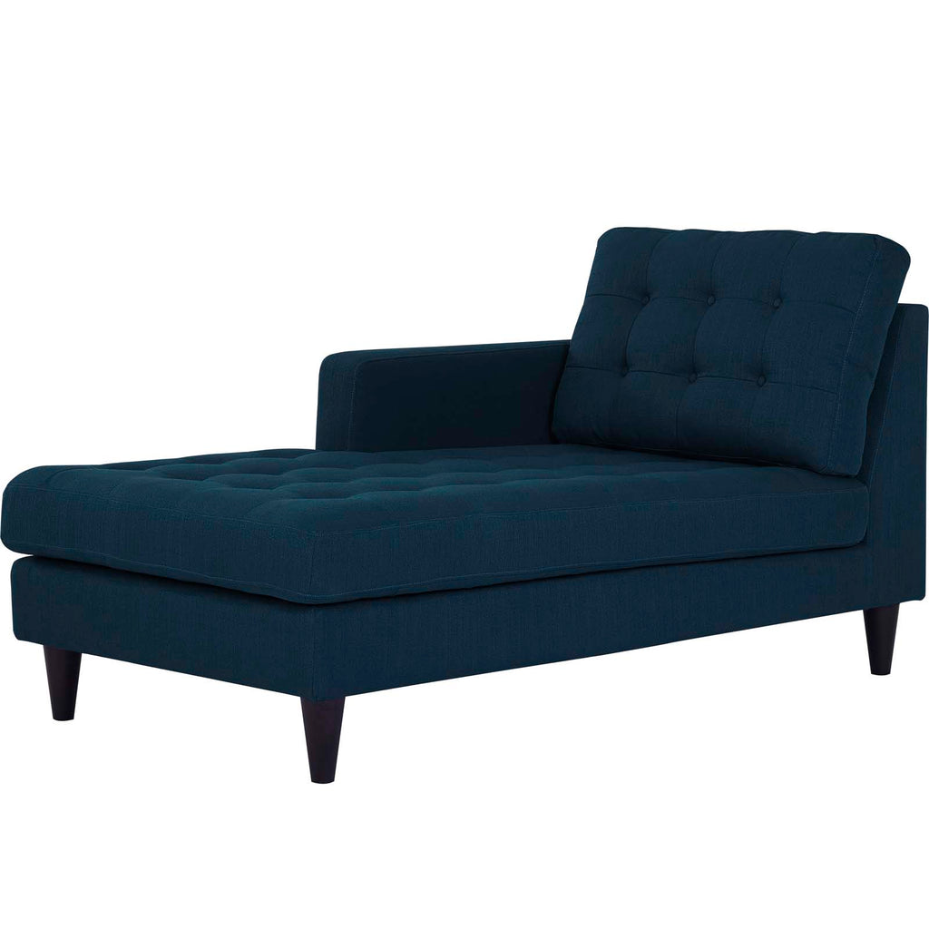 Empress Left-Arm Upholstered Fabric Chaise in Azure