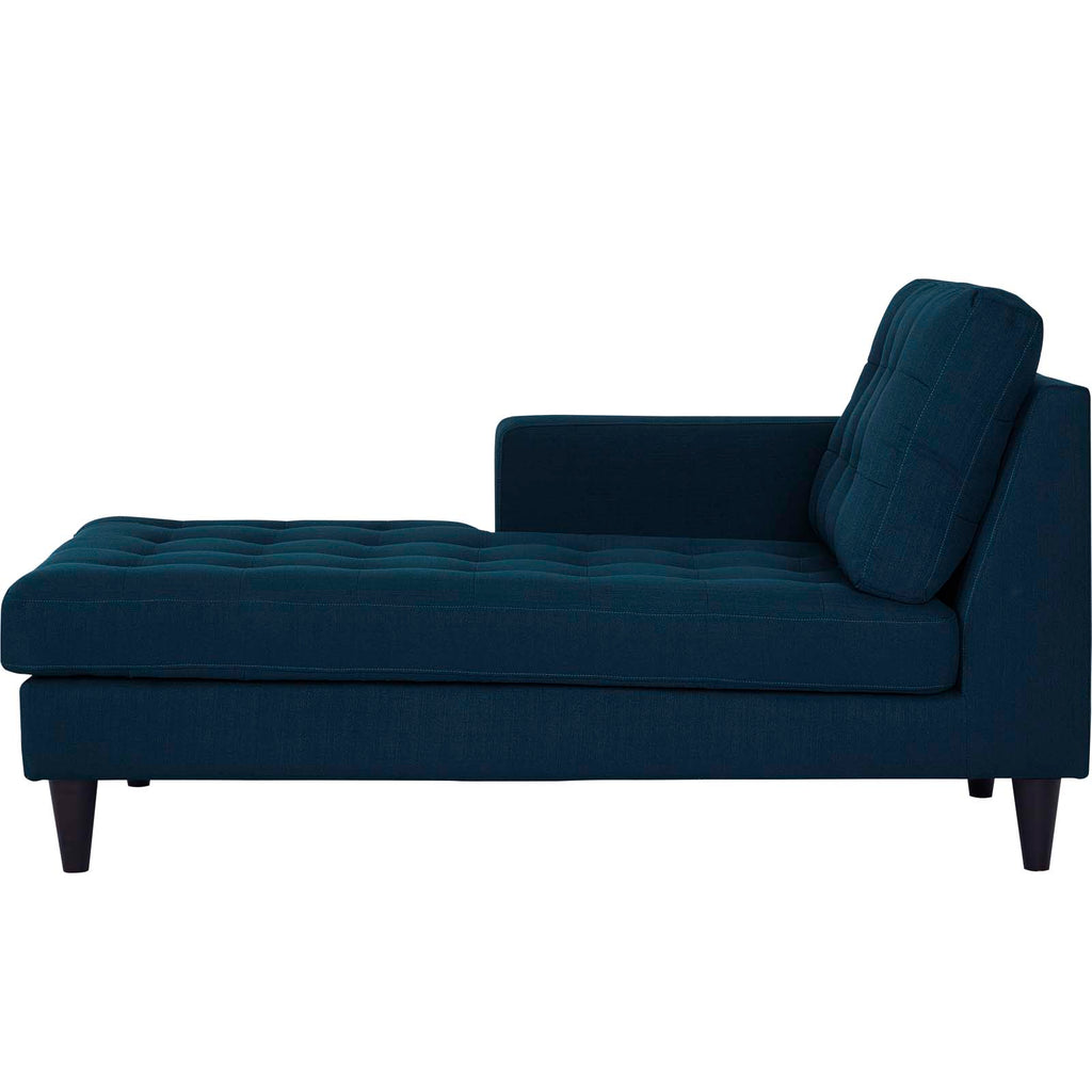 Empress Left-Arm Upholstered Fabric Chaise in Azure