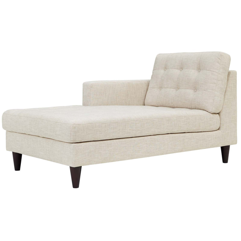 Empress Left-Arm Upholstered Fabric Chaise in Beige