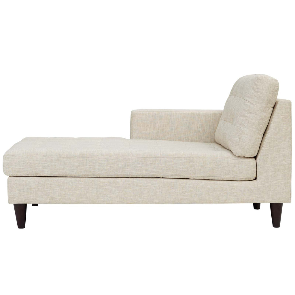 Empress Left-Arm Upholstered Fabric Chaise in Beige