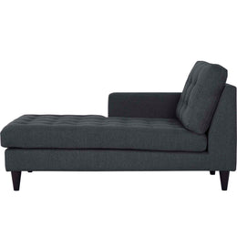 Empress Left-Arm Upholstered Fabric Chaise in Gray