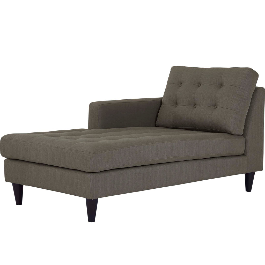 Empress Left-Arm Upholstered Fabric Chaise in Granite