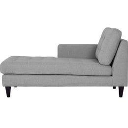 Empress Left-Arm Upholstered Fabric Chaise in Light Gray