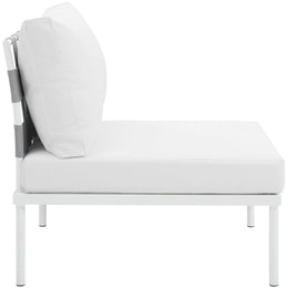 Harmony Armless Outdoor Patio Aluminum Chair in White White