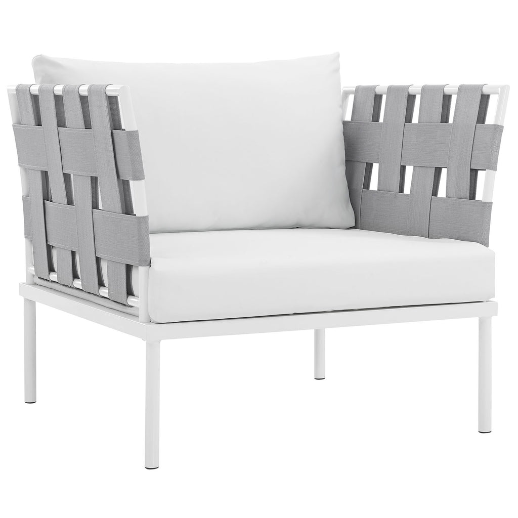 Harmony Outdoor Patio Aluminum Armchair in White White