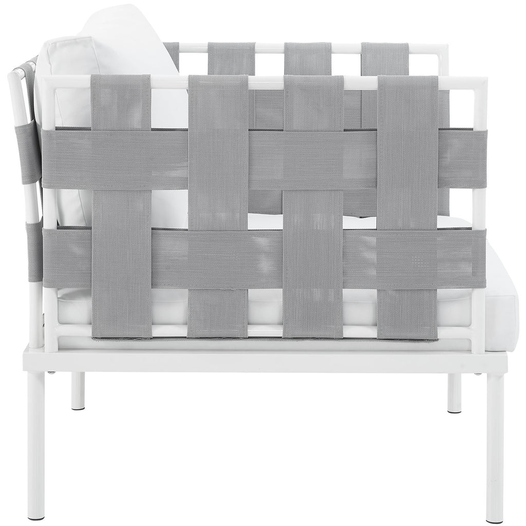 Harmony Outdoor Patio Aluminum Armchair in White White