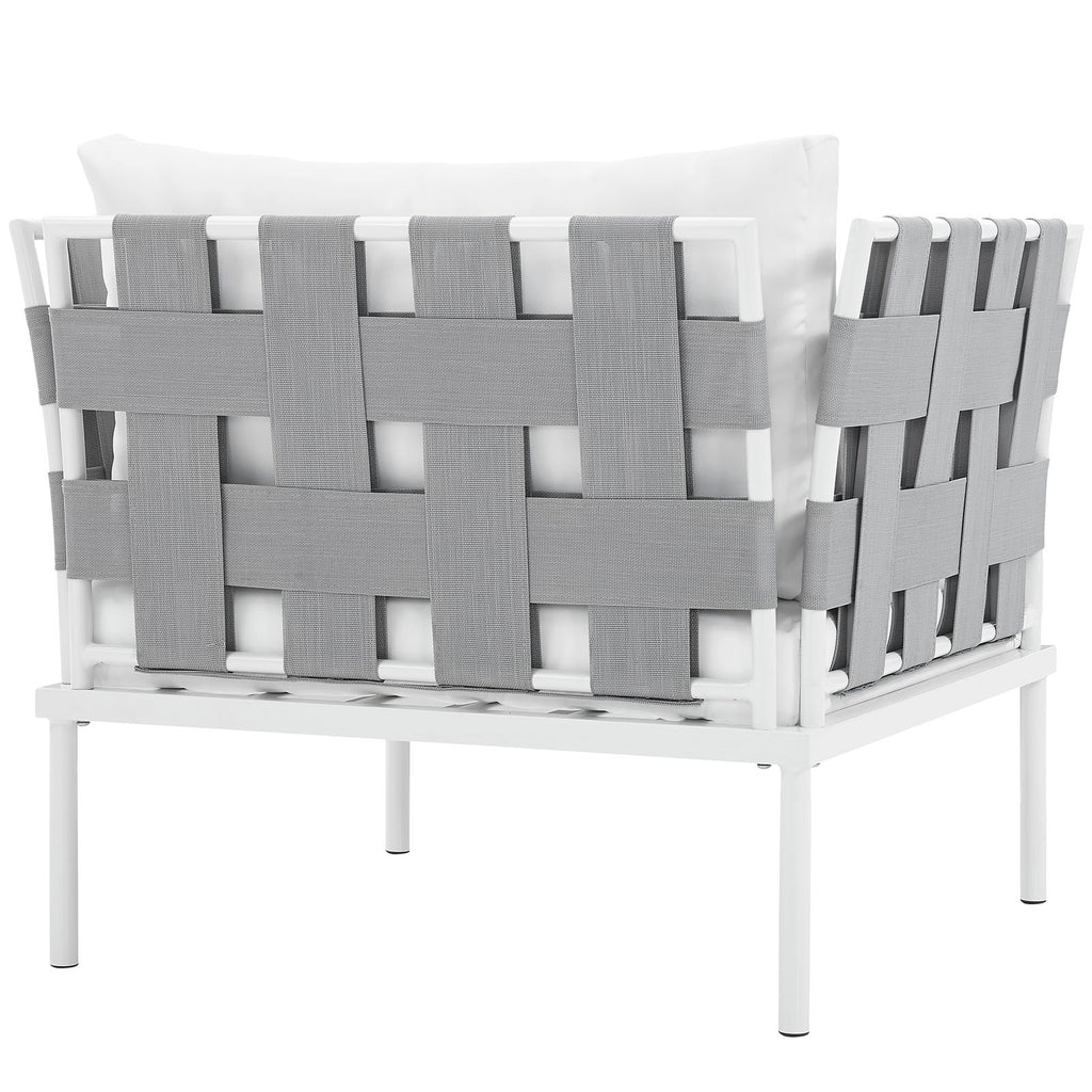 Harmony Outdoor Patio Aluminum Armchair in White White