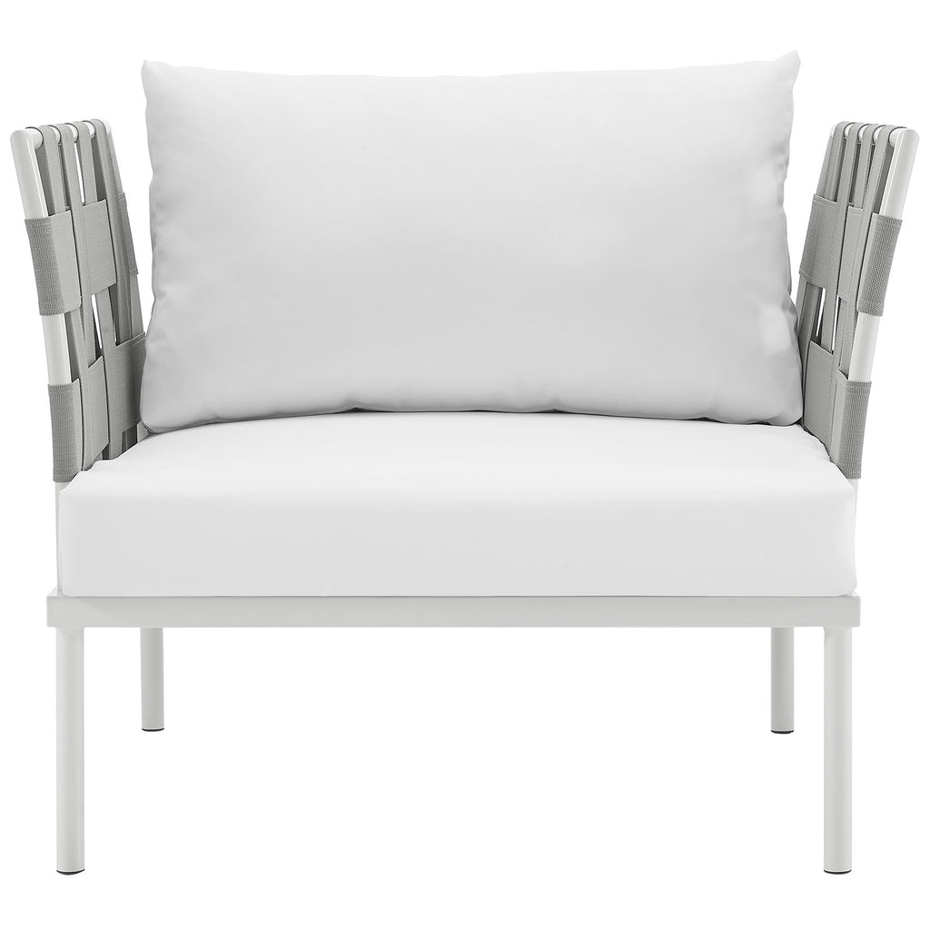 Harmony Outdoor Patio Aluminum Armchair in White White