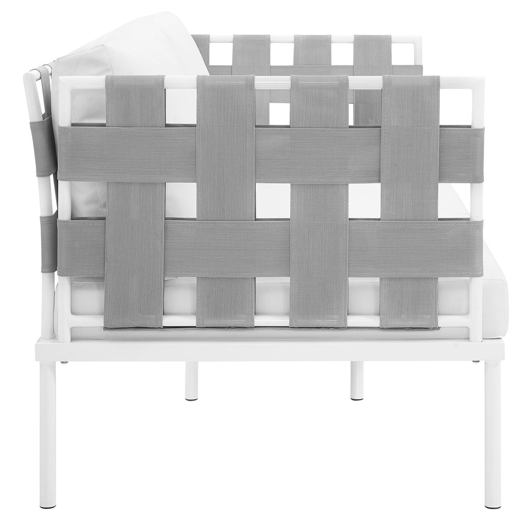 Harmony Outdoor Patio Aluminum Loveseat in White White