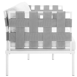 Harmony Outdoor Patio Aluminum Loveseat in White White