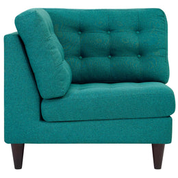 Empress Upholstered Fabric Corner Sofa in Teal