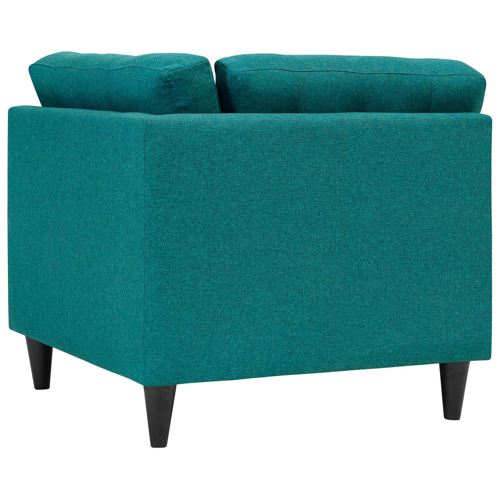 Empress Upholstered Fabric Corner Sofa in Teal
