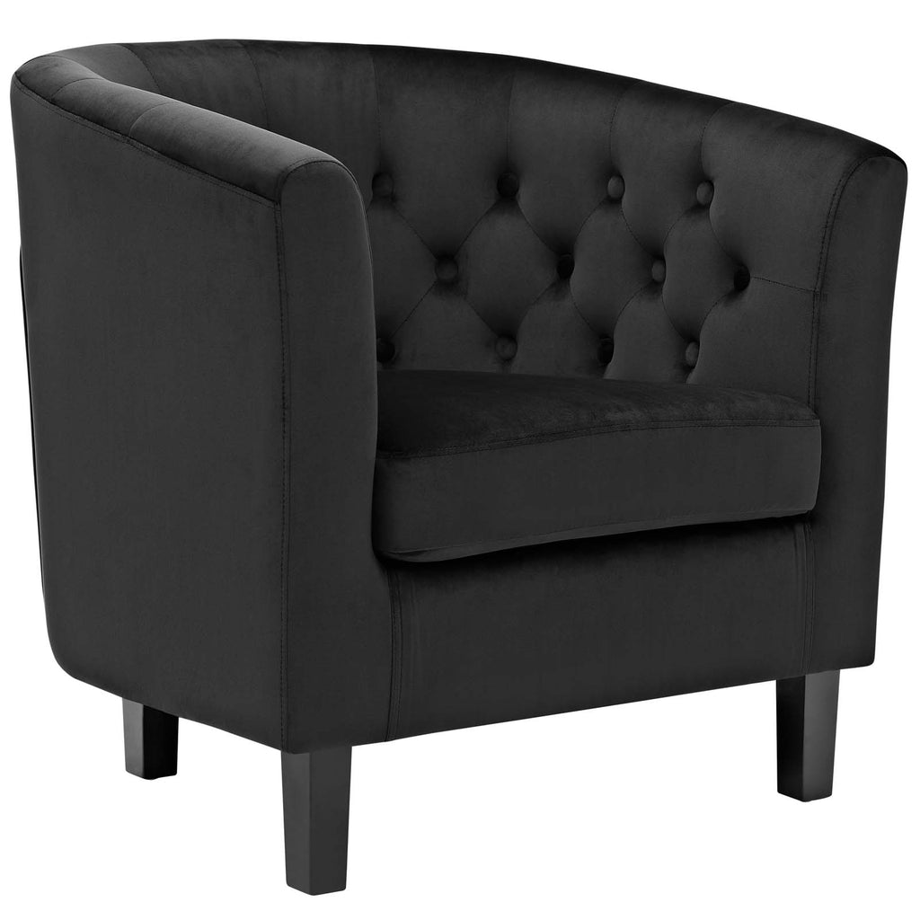 Prospect Performance Velvet Armchair in Black