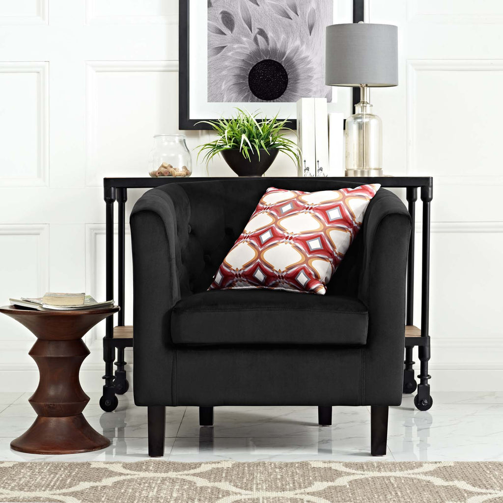 Prospect Performance Velvet Armchair in Black