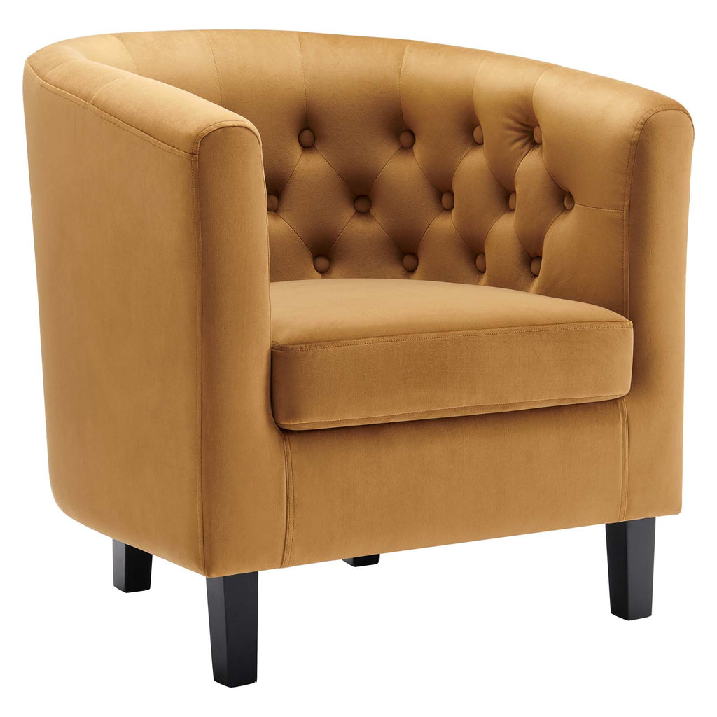 Prospect Performance Velvet Armchair in Cognac