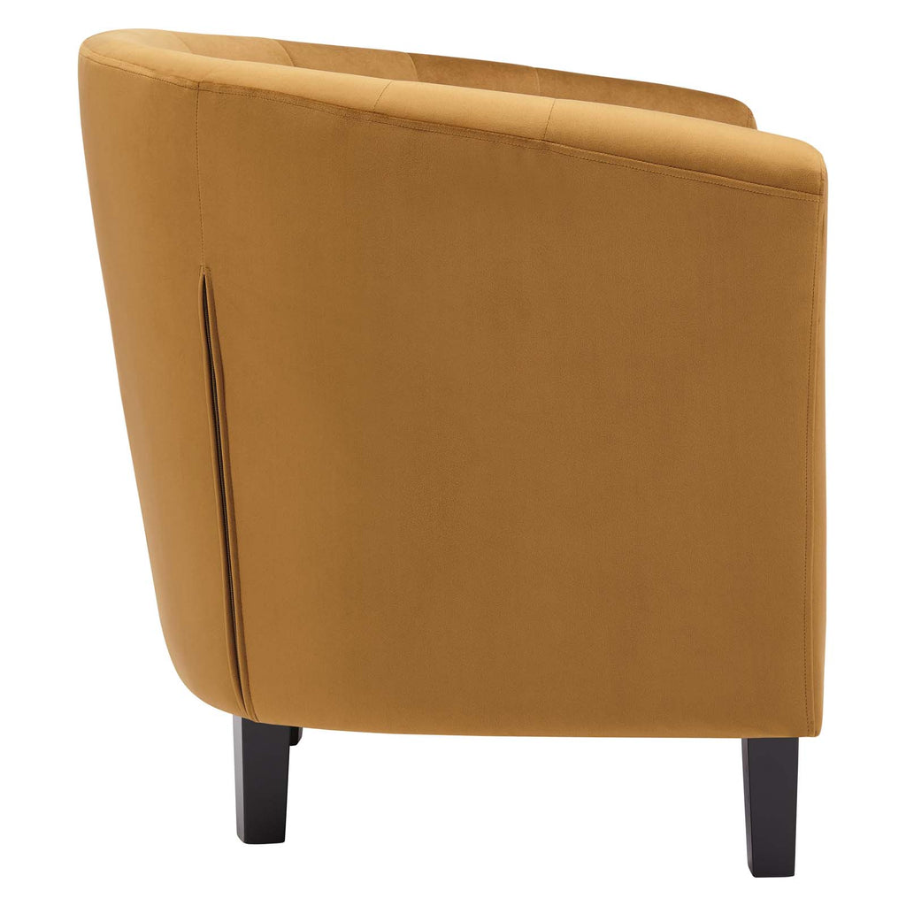 Prospect Performance Velvet Armchair in Cognac