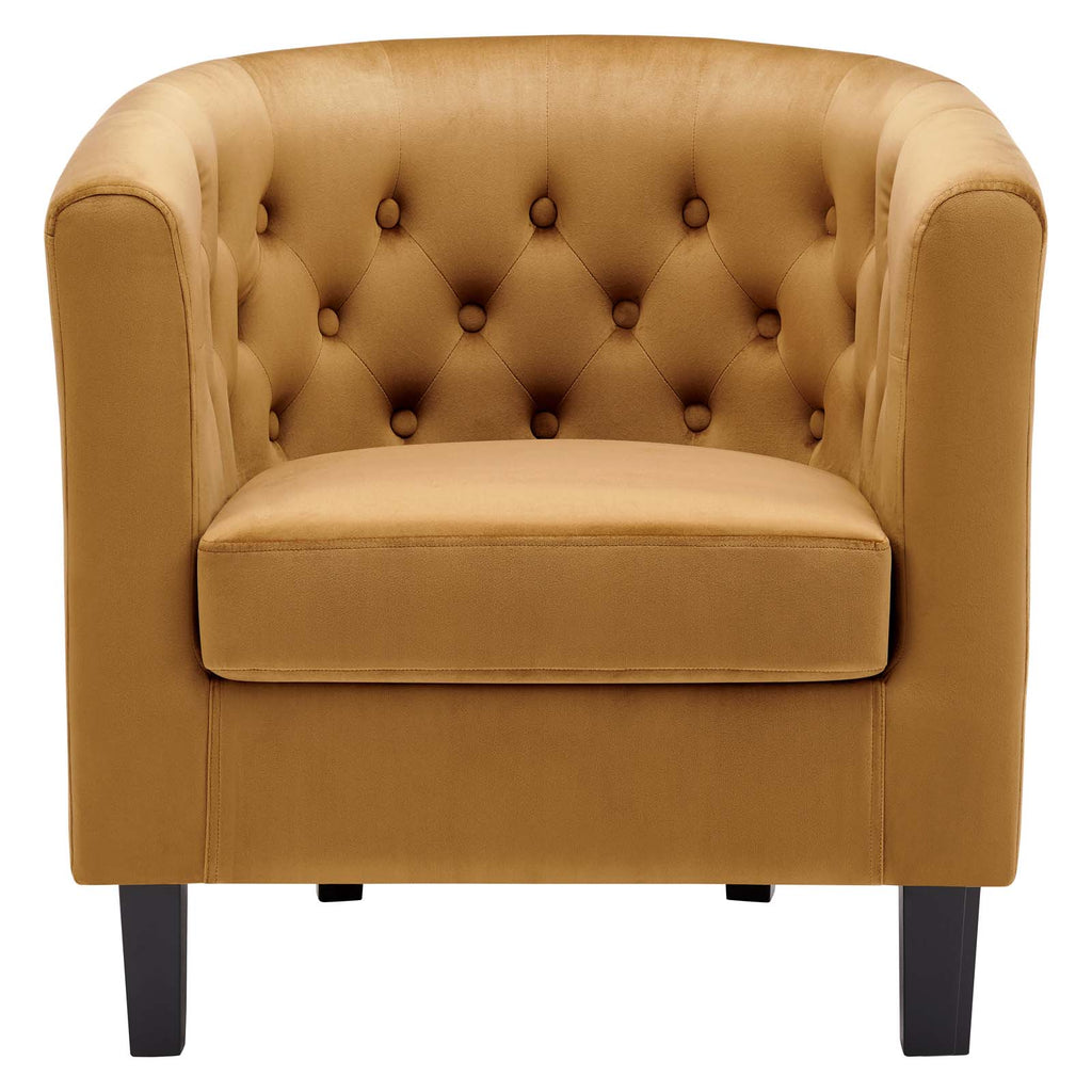 Prospect Performance Velvet Armchair in Cognac