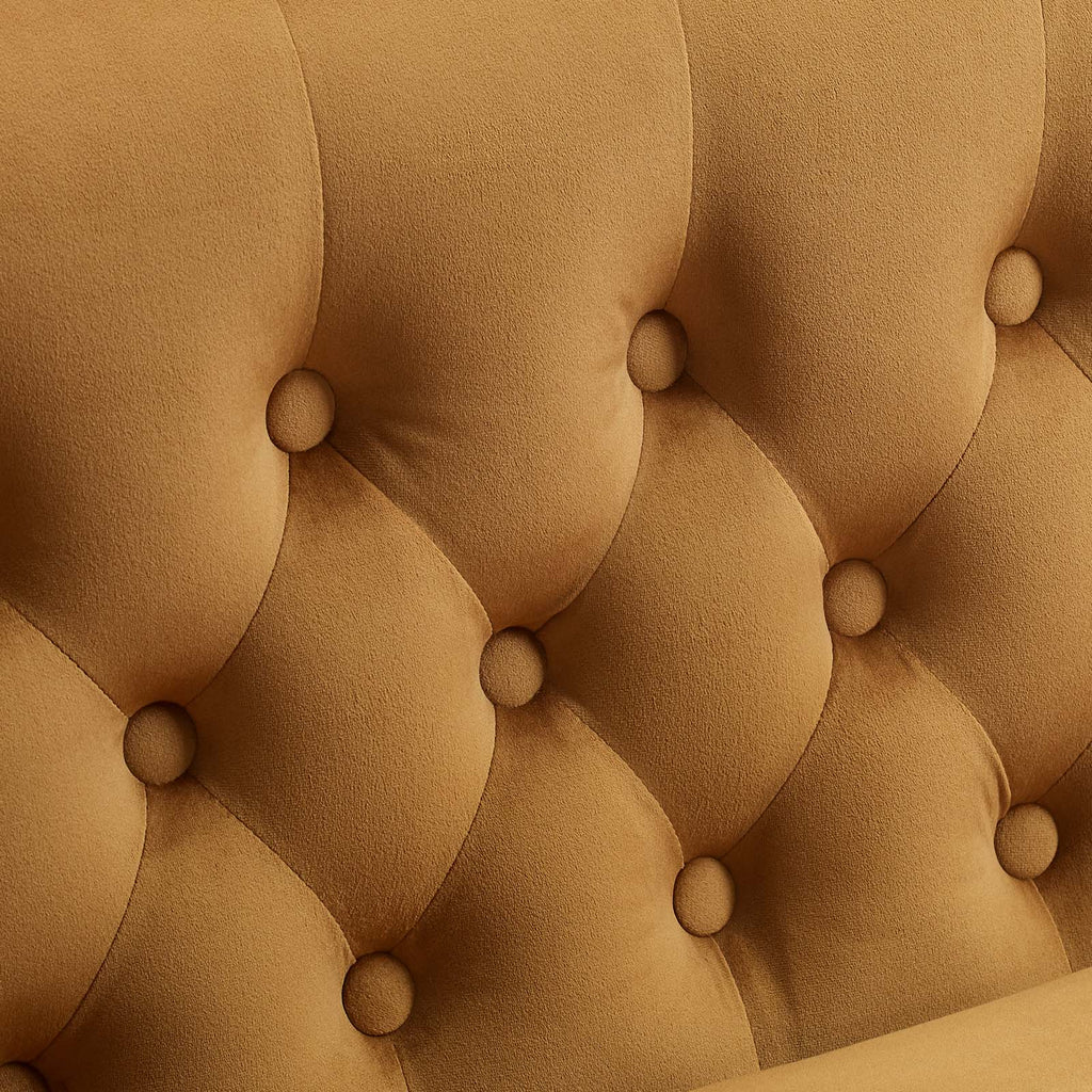 Prospect Performance Velvet Armchair in Cognac