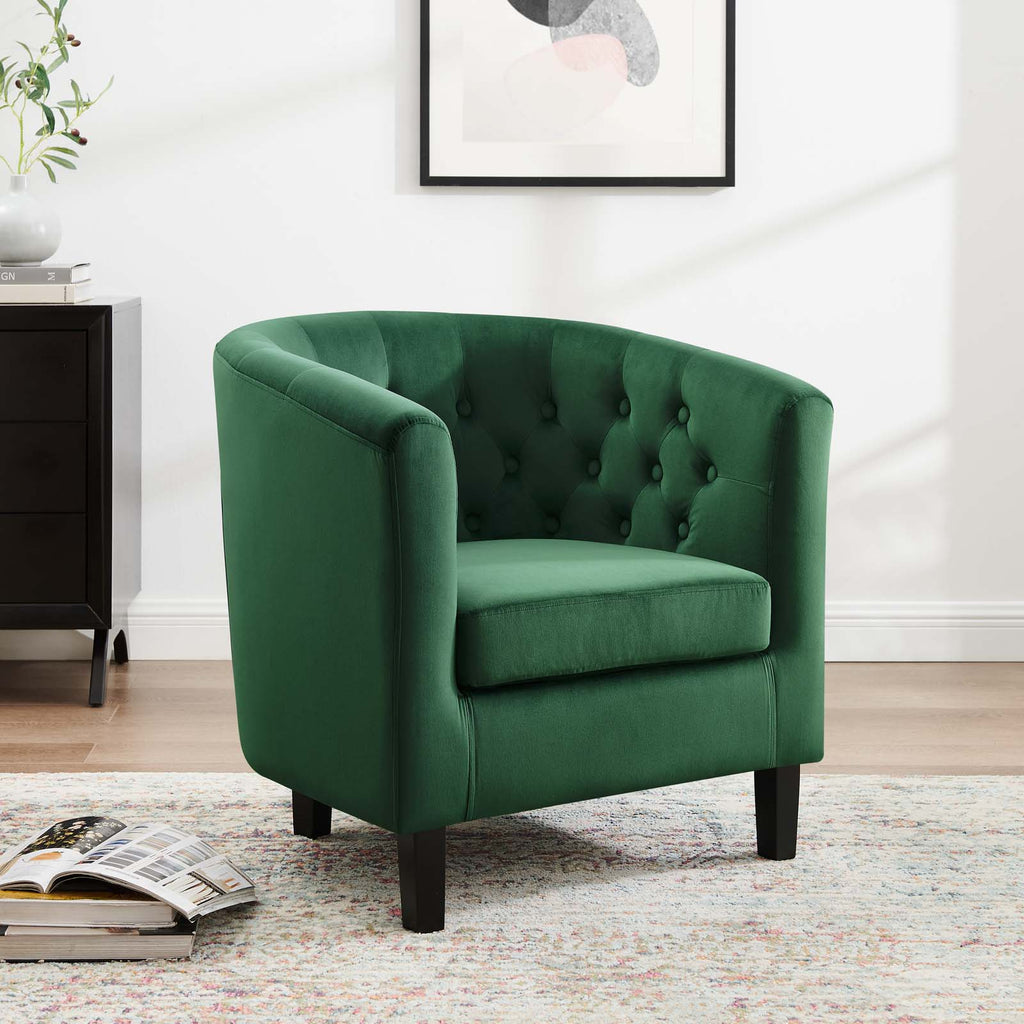 Prospect Performance Velvet Armchair in Emerald-2