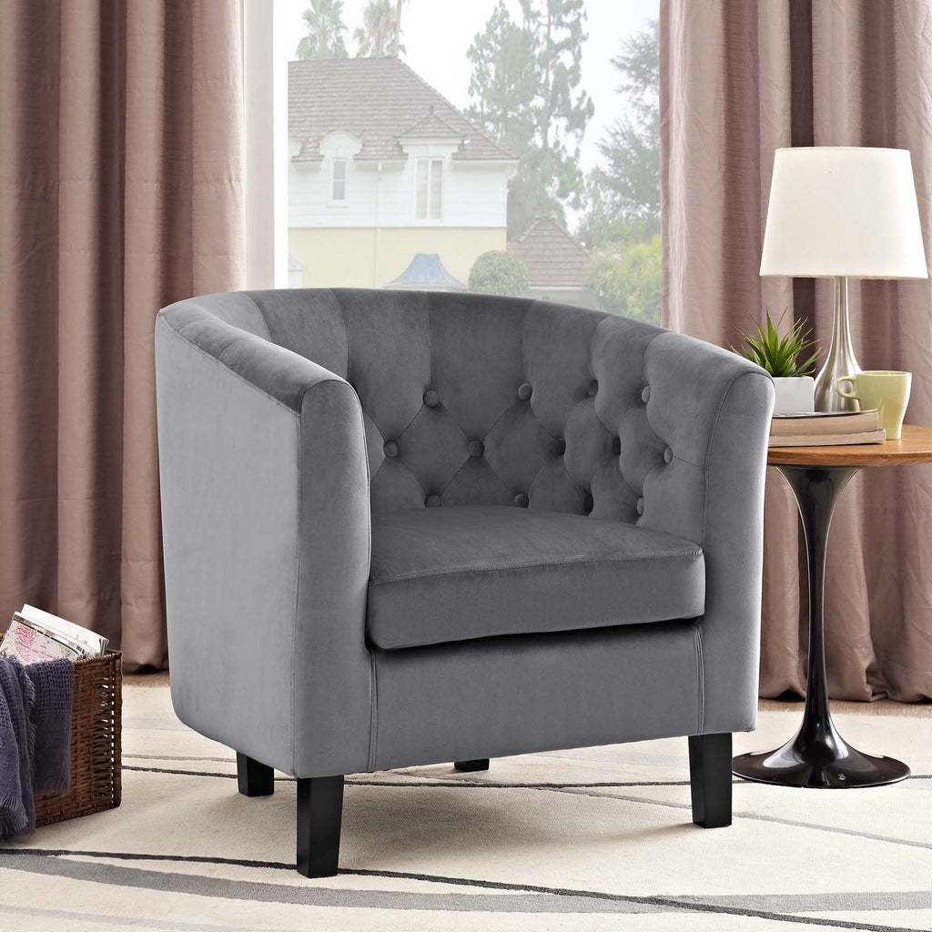 Prospect Performance Velvet Armchair in Gray