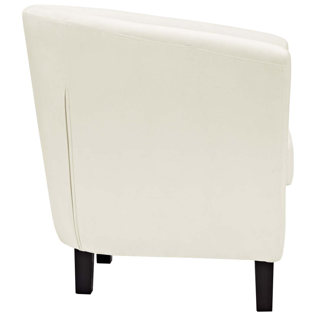 Prospect Performance Velvet Armchair in Ivory