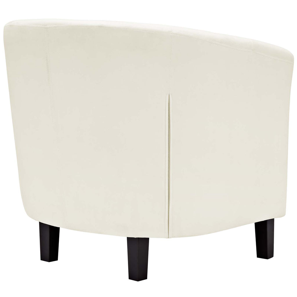 Prospect Performance Velvet Armchair in Ivory