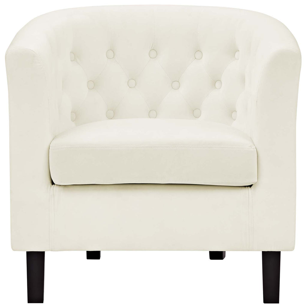 Prospect Performance Velvet Armchair in Ivory