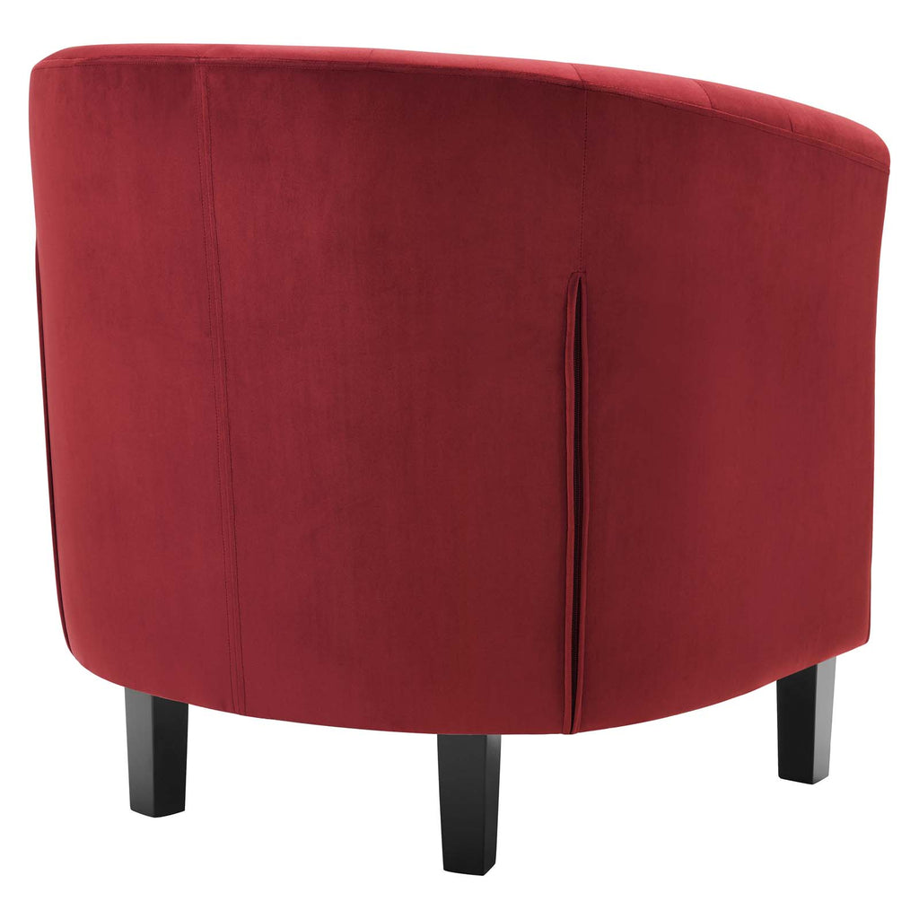 Prospect Performance Velvet Armchair in Maroon