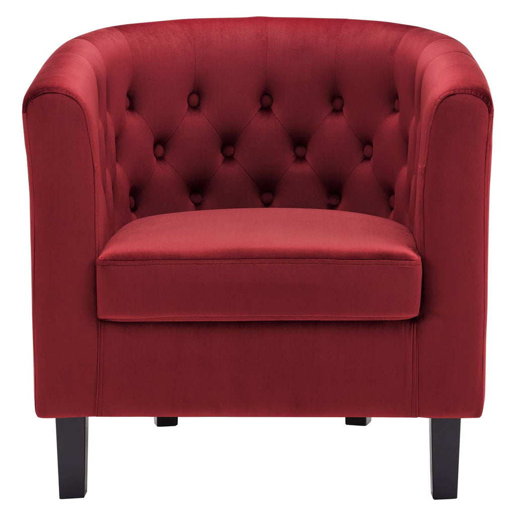 Prospect Performance Velvet Armchair in Maroon