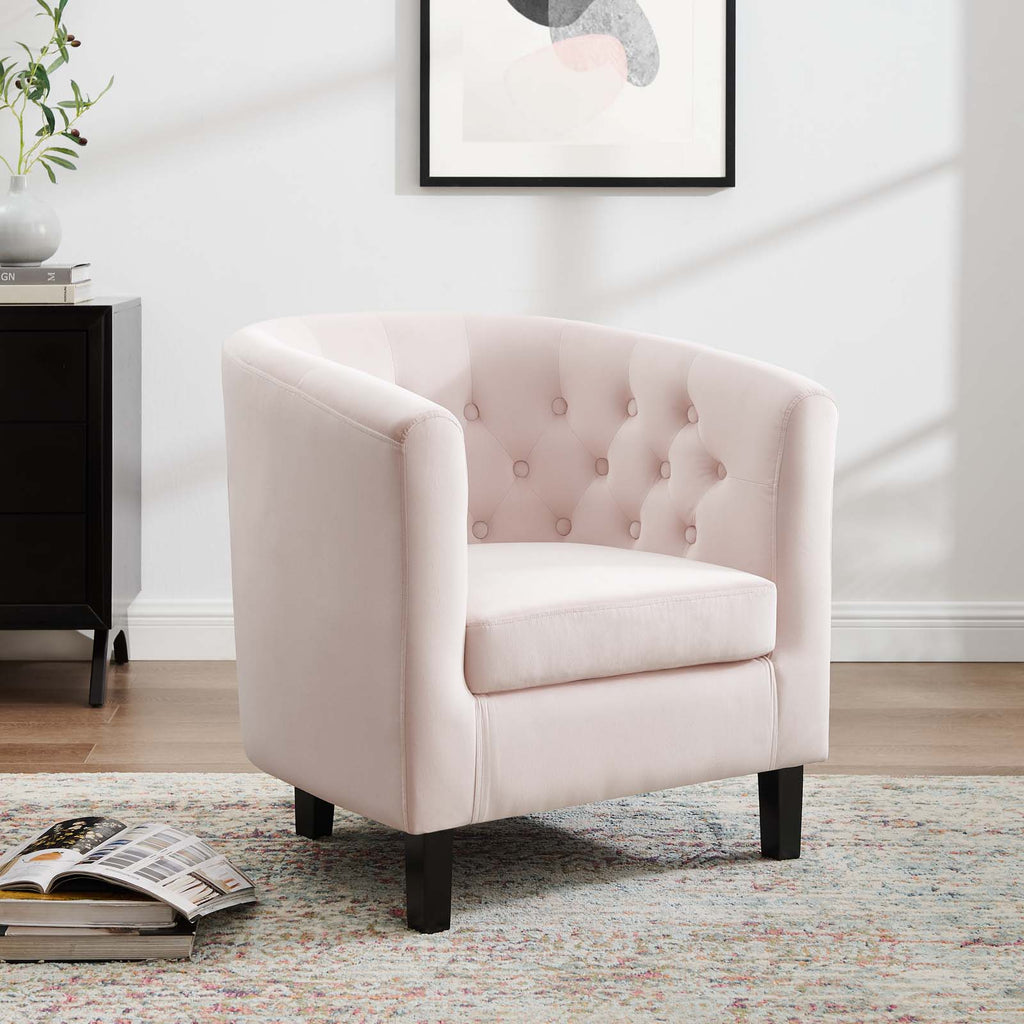 Prospect Performance Velvet Armchair in Pink-2