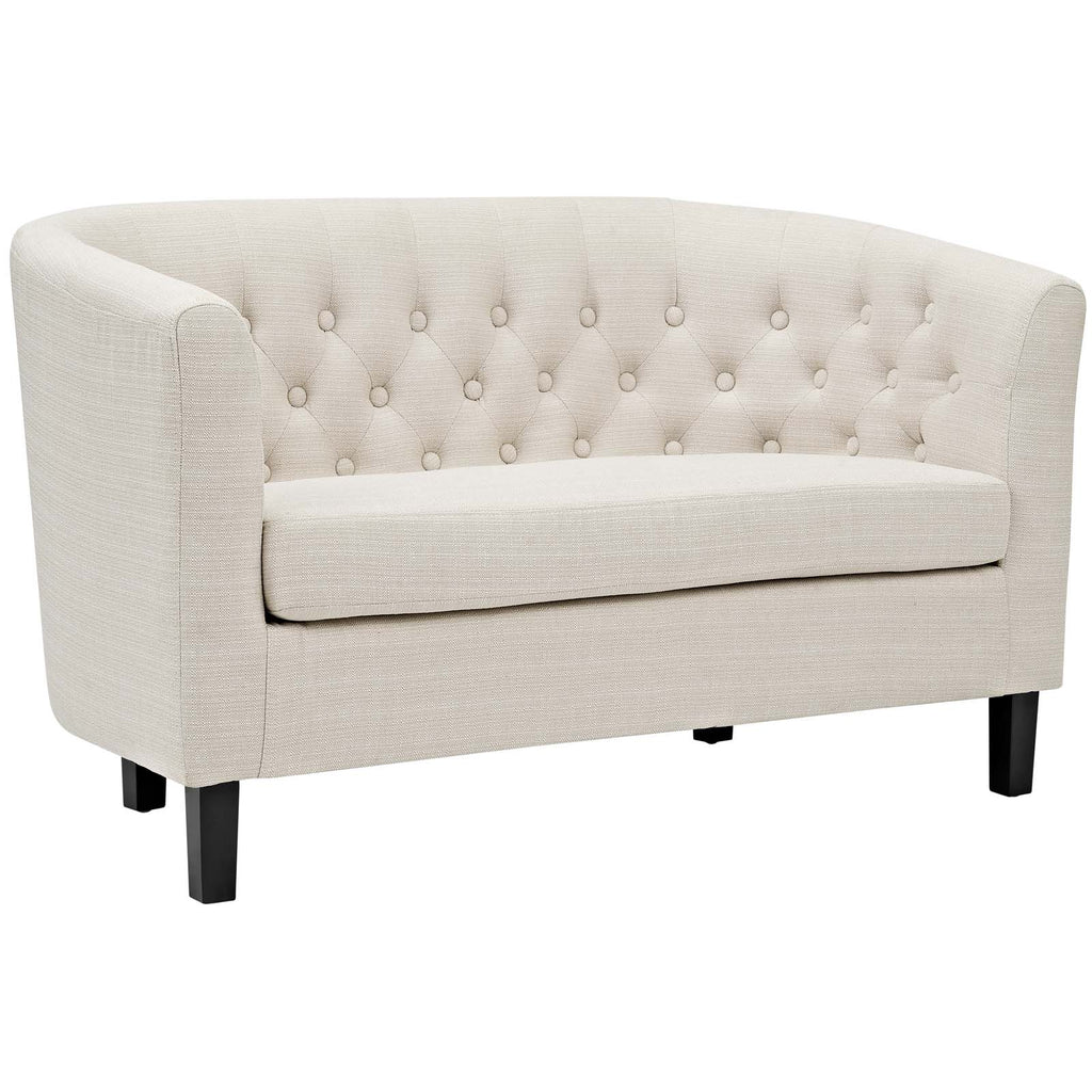 Prospect Upholstered Fabric Loveseat in Beige