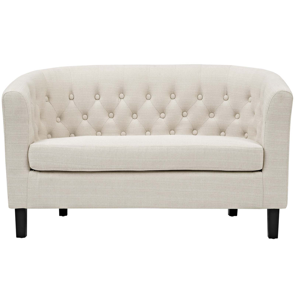 Prospect Upholstered Fabric Loveseat in Beige