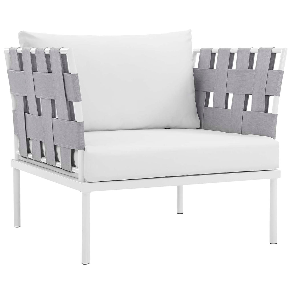 Harmony 8 Piece Outdoor Patio Aluminum Sectional Sofa Set in White White-3