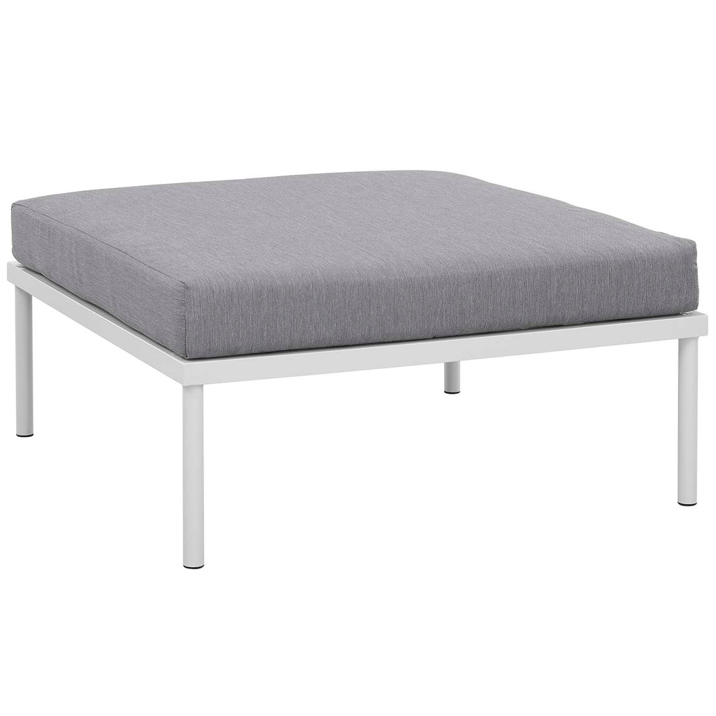 Harmony 8 Piece Outdoor Patio Aluminum Sectional Sofa Set in White Gray-2