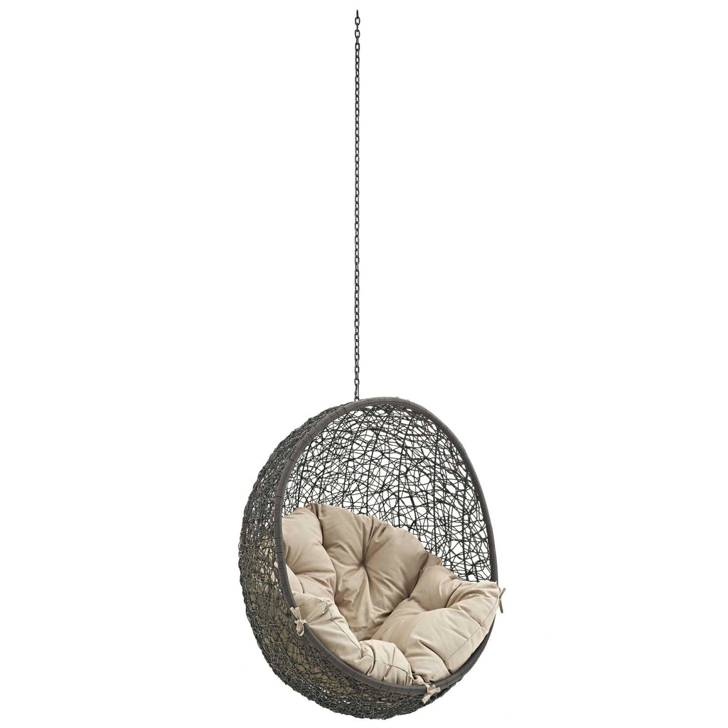 Hide Outdoor Patio Swing Chair Without Stand in Gray Beige