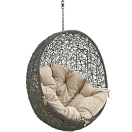 Hide Outdoor Patio Swing Chair Without Stand in Gray Beige