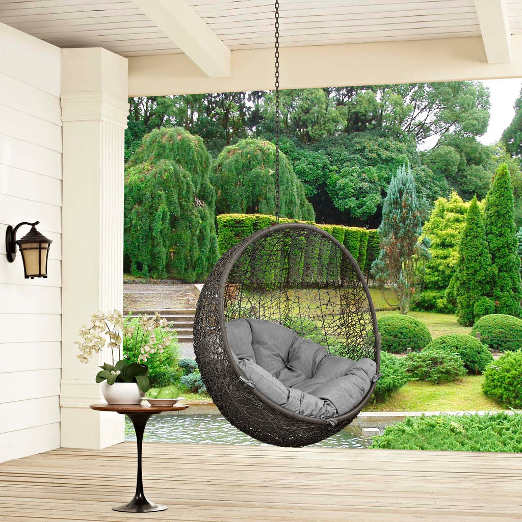 Hide Outdoor Patio Swing Chair Without Stand in Gray Gray