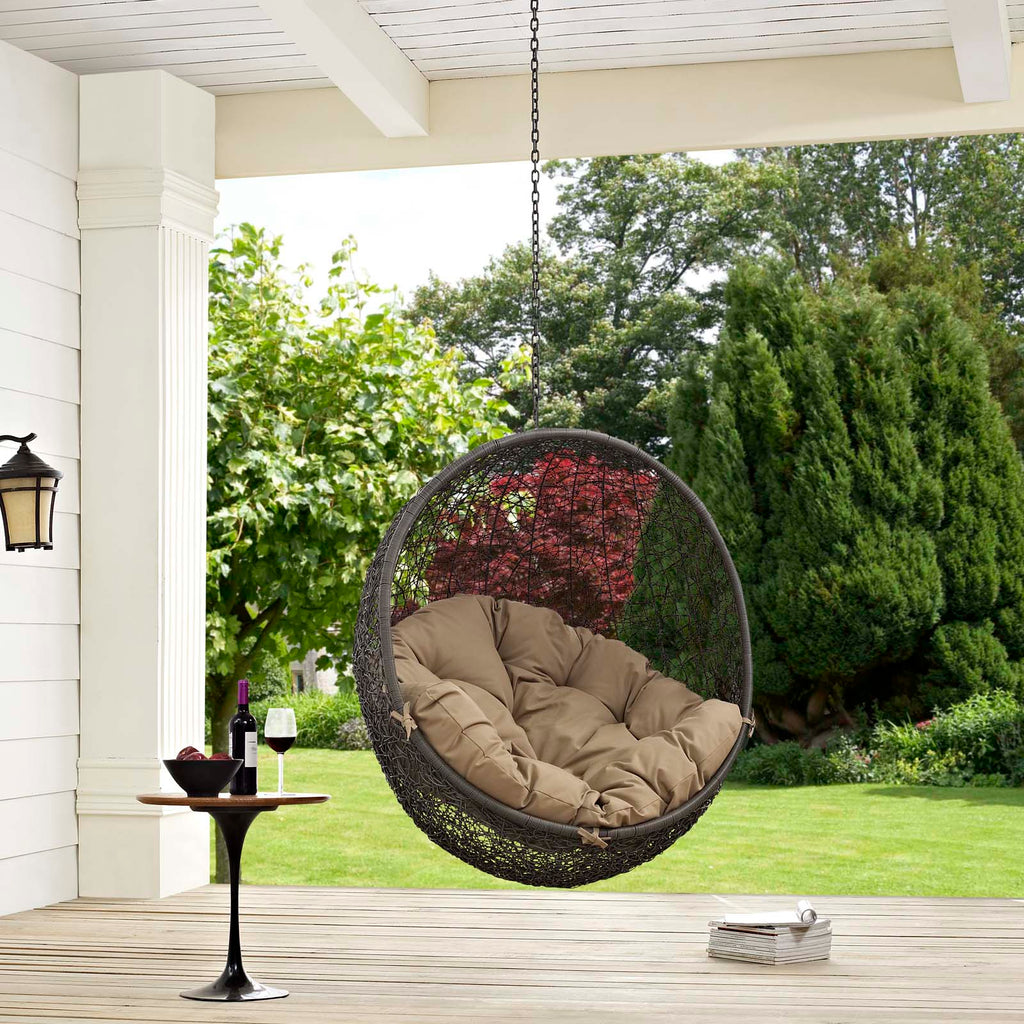 Hide Outdoor Patio Swing Chair Without Stand in Gray Mocha