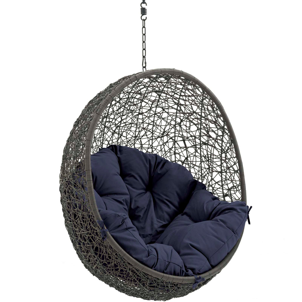 Hide Outdoor Patio Swing Chair Without Stand in Gray Navy