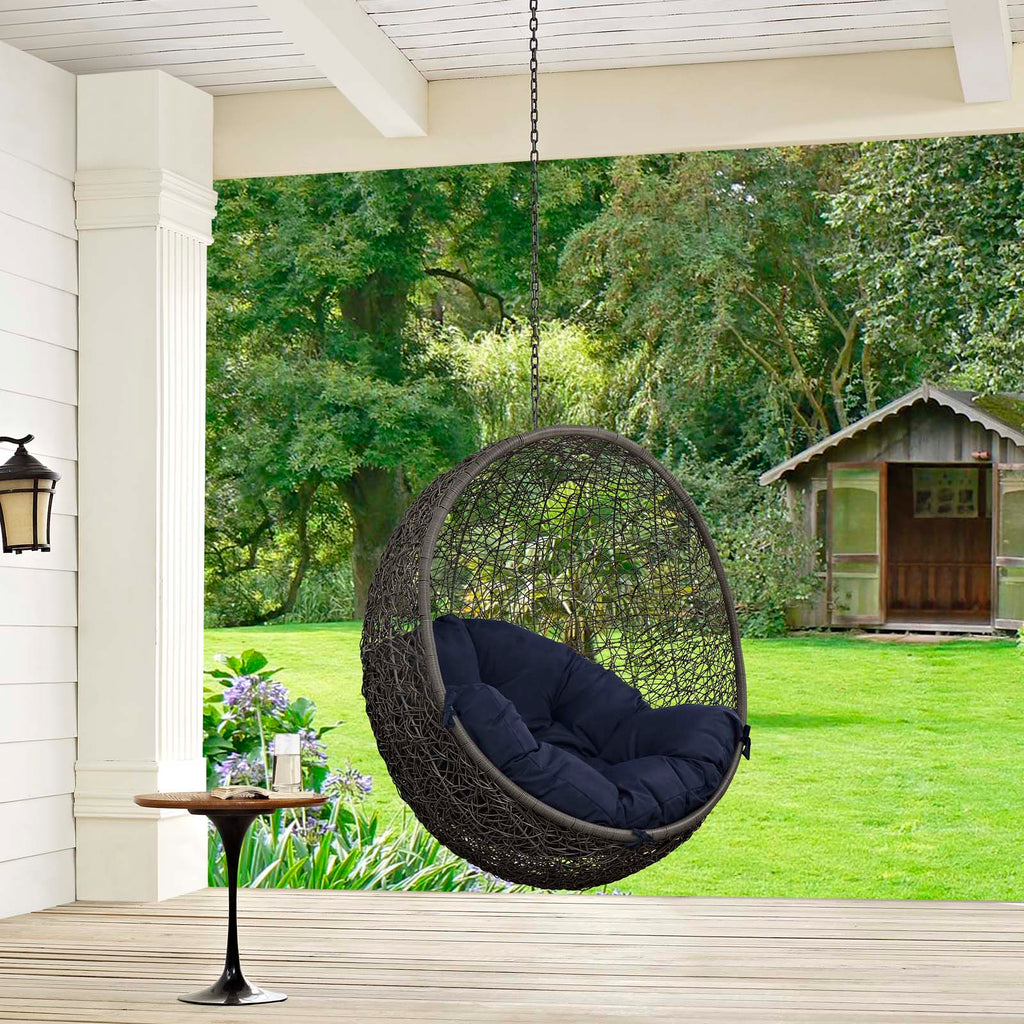 Hide Outdoor Patio Swing Chair Without Stand in Gray Navy